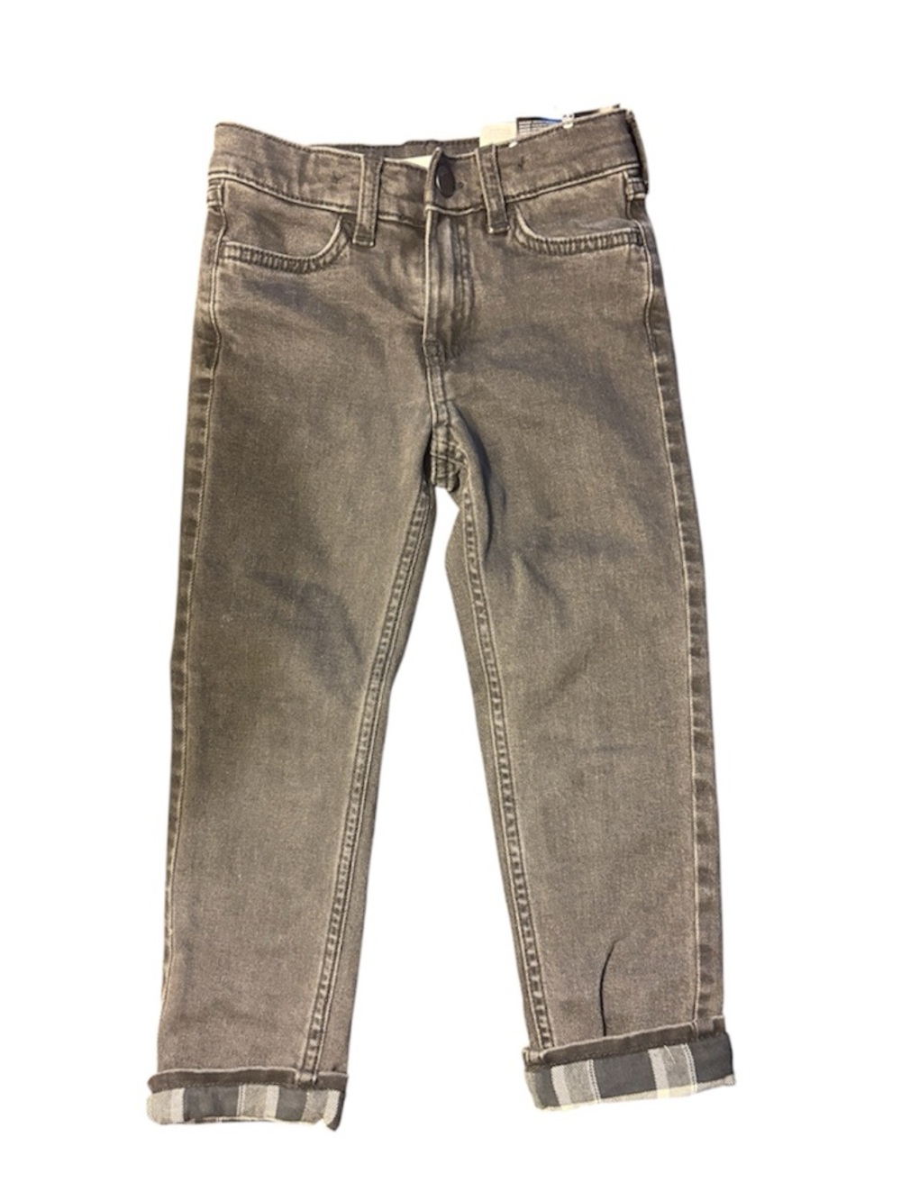 H&M Slim Fleeced Lined Black Faded Kids Jeans 4T